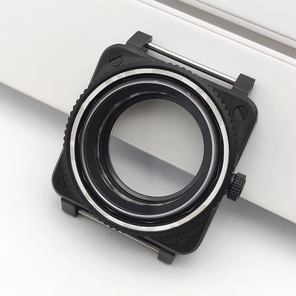 Boîtier de montre carré SKX007 42MM, boîtier NH35 adapté au mouvement japonais NH35 NH36 7S26 4R pou