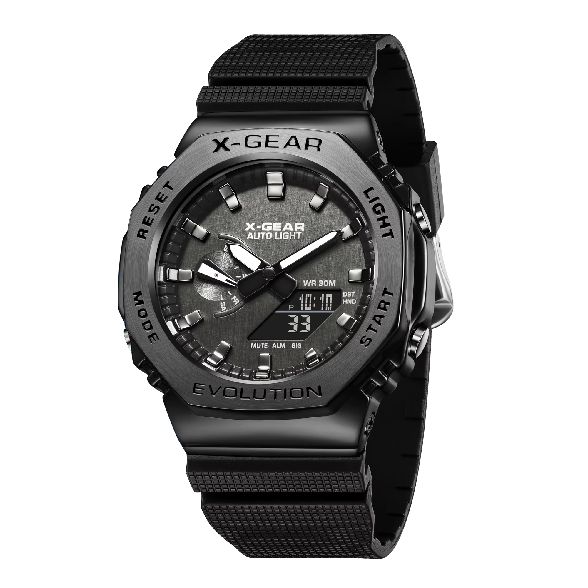 Montre numérique électronique unisexe de Sport, cadran en alliage, double affichage LED, heure mondi