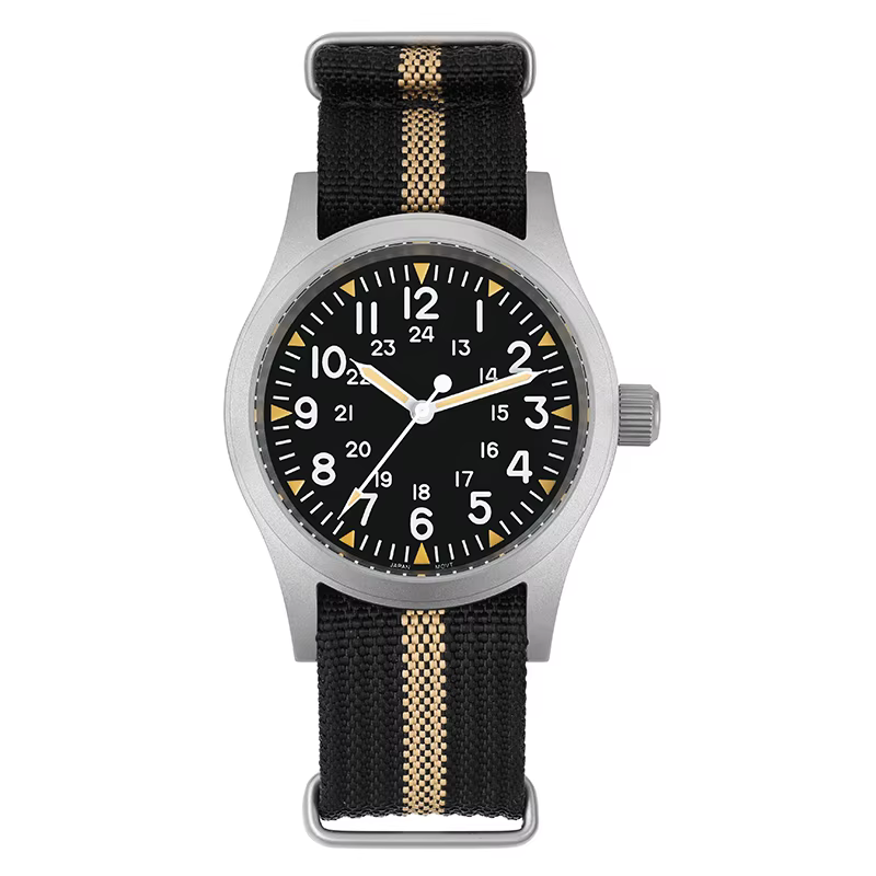 Militado ML05 montre militaire VH31 balayage mouvement à Quartz haut-de-forme dôme saphir cristal mo