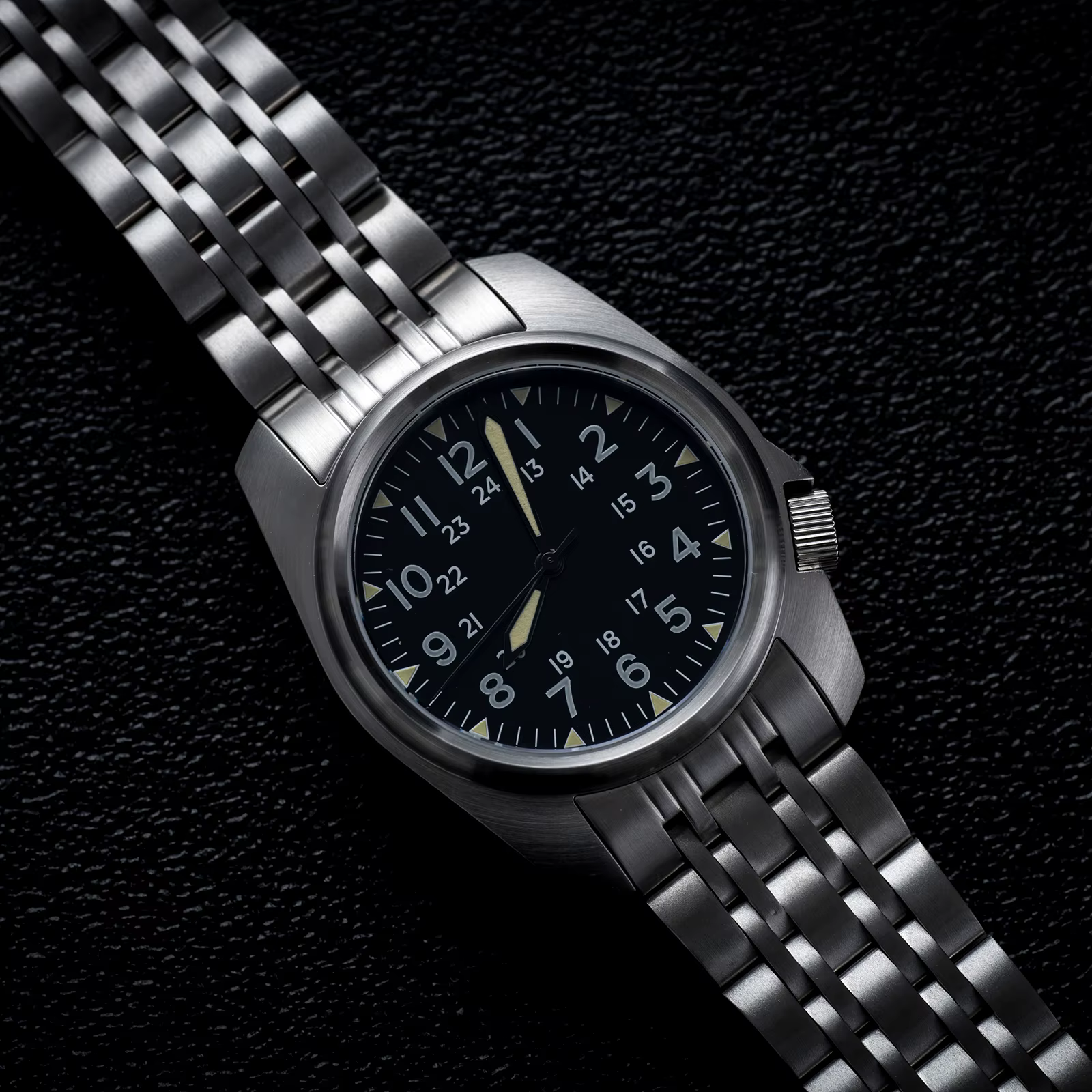 Montres pour hommes en acier inoxydable 316L avec cristal saphir, mouvement japonais, étanches 5 bar