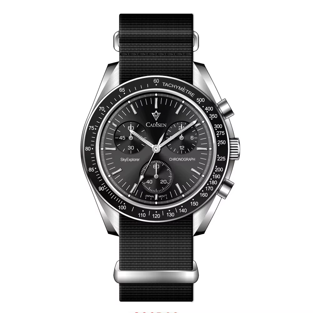 CADISEN nouvelles montres pour hommes montre-bracelet à Quartz de luxe pour hommes saphir AR enduit