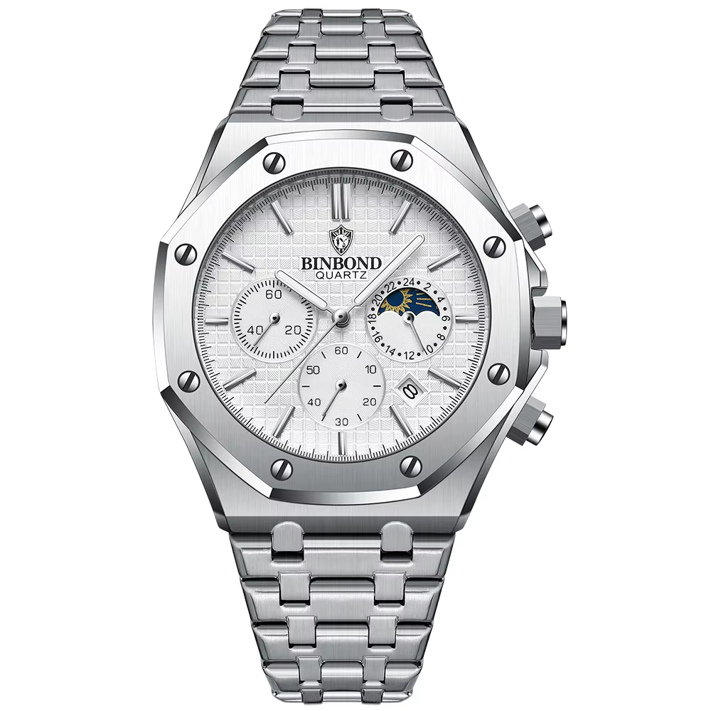 BINBOND qualité hommes montre de luxe haute homme Quartz montre-bracelet étanche lumineux Date en ac