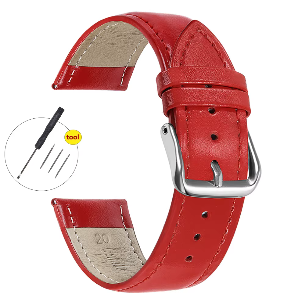 Bracelet de montre en cuir souple de 12 à 24 mm pour DW, Omega, Rolex, hommes et femmes