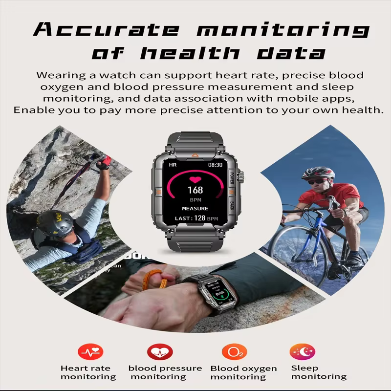 Montre connectée de fitness 2026 pour hommes et femmes avec moniteur de fréquence cardiaque et de so