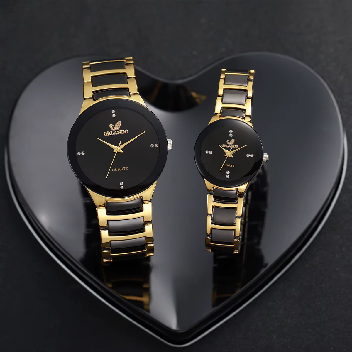 Montre à quartz en acier inoxydable pour hommes et femmes, montres-bracelets d'affaires, mode couple