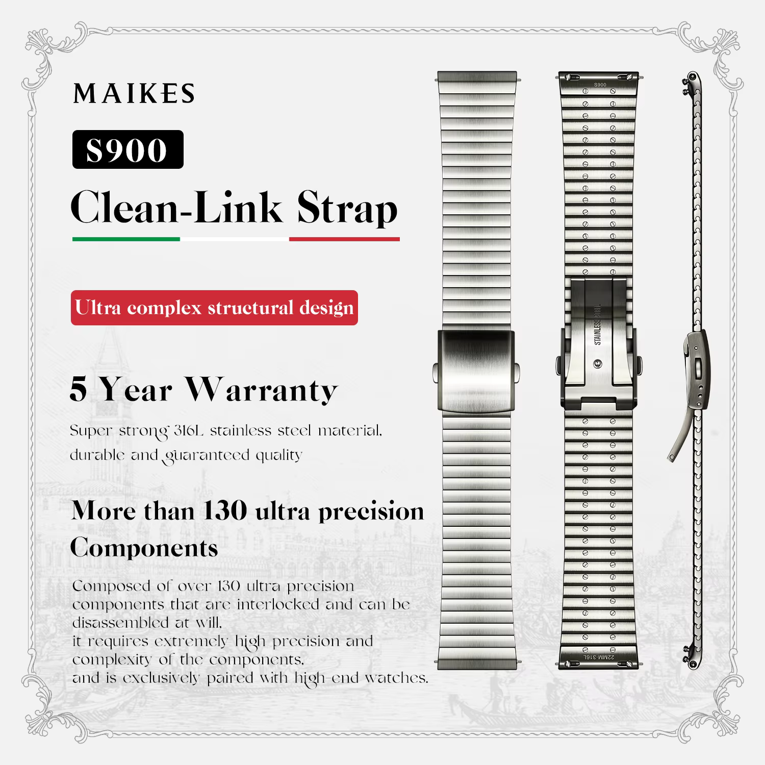 MAIKES – Bracelet de montre en acier inoxydable 316L, accessoires à dégagement rapide pour Blancpain