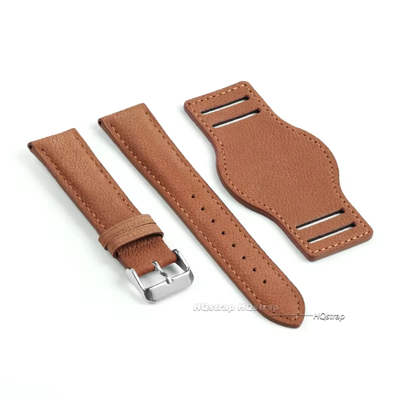 Bracelet de montre en cuir véritable 18mm 20mm 22mm avec tapis Bracelet de poignet Vintage Bracelet 