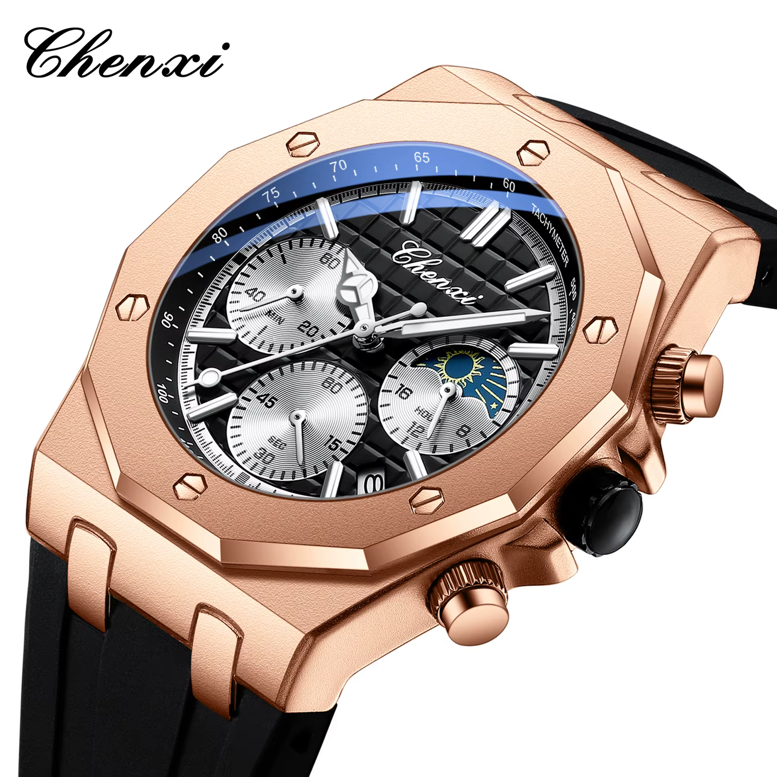 CHENXI Top marque montres de luxe pour hommes chronographe multifonctionnel Quartz hommes horloge en