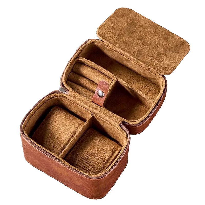 Boîte de montre de luxe Vintage en cuir, boîte de rangement de montres de voyage portables, boîtes d