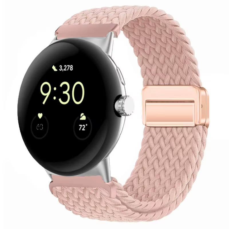 Bracelet à boucle en Nylon pour Google Pixel Watch 3 41mm, Bracelet tressé magnétique de remplacemen