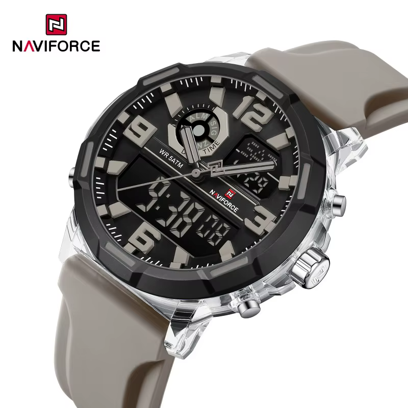 NAVIFORCE 2026 Montre Chronographe Homme Étanche 5ATM Double Affichage Alarme Semaine Mode Sport Cad