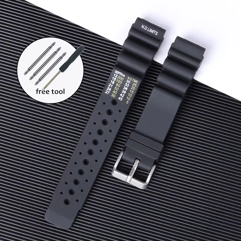 Bracelet de montre en Silicone pour Citizen Promaster, Seiko Prospex Diver, en caoutchouc, en résine