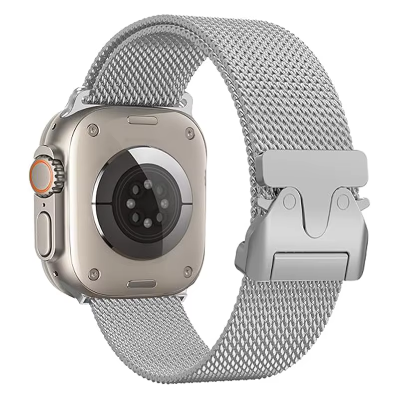 Bracelet à boucle milanaise pour Apple Watch, Ultra 3 2 49mm 46 45 44 41 38 42, métal en acier inoxy