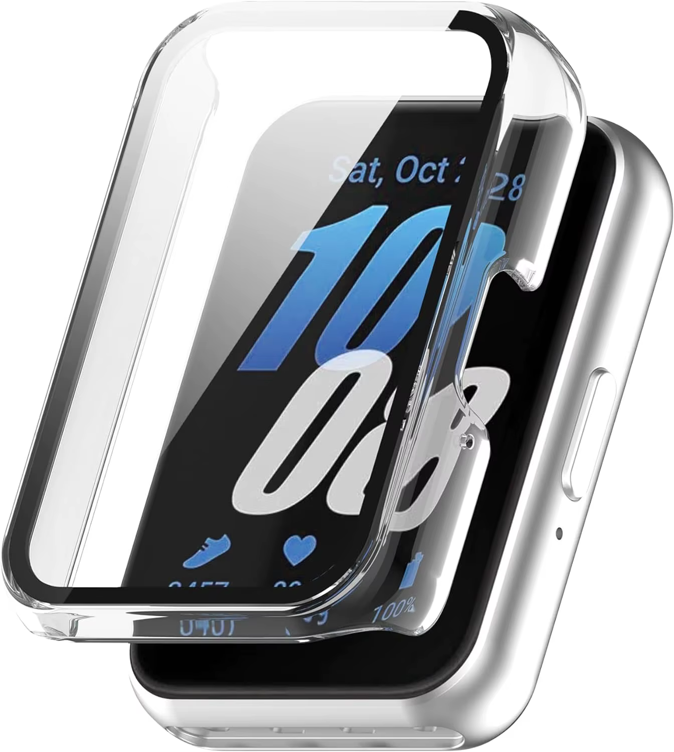 Étui de montre mat pour Samsung Galaxy Fit3, protecteur d'écran en verre trempé, pare-chocs en PC ri