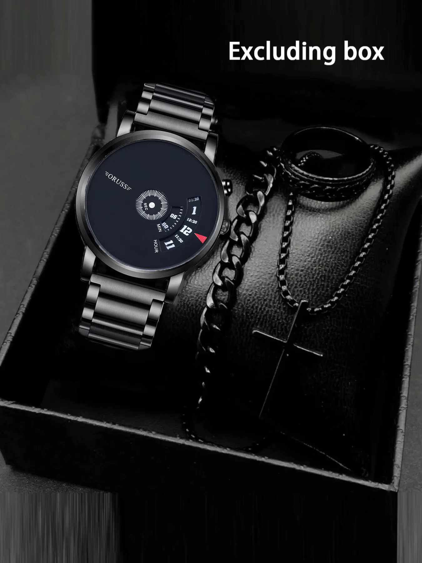 ORUSS – montre authentique pour hommes, mouvement automatique, ciel étoilé, ensemble de ceintures en