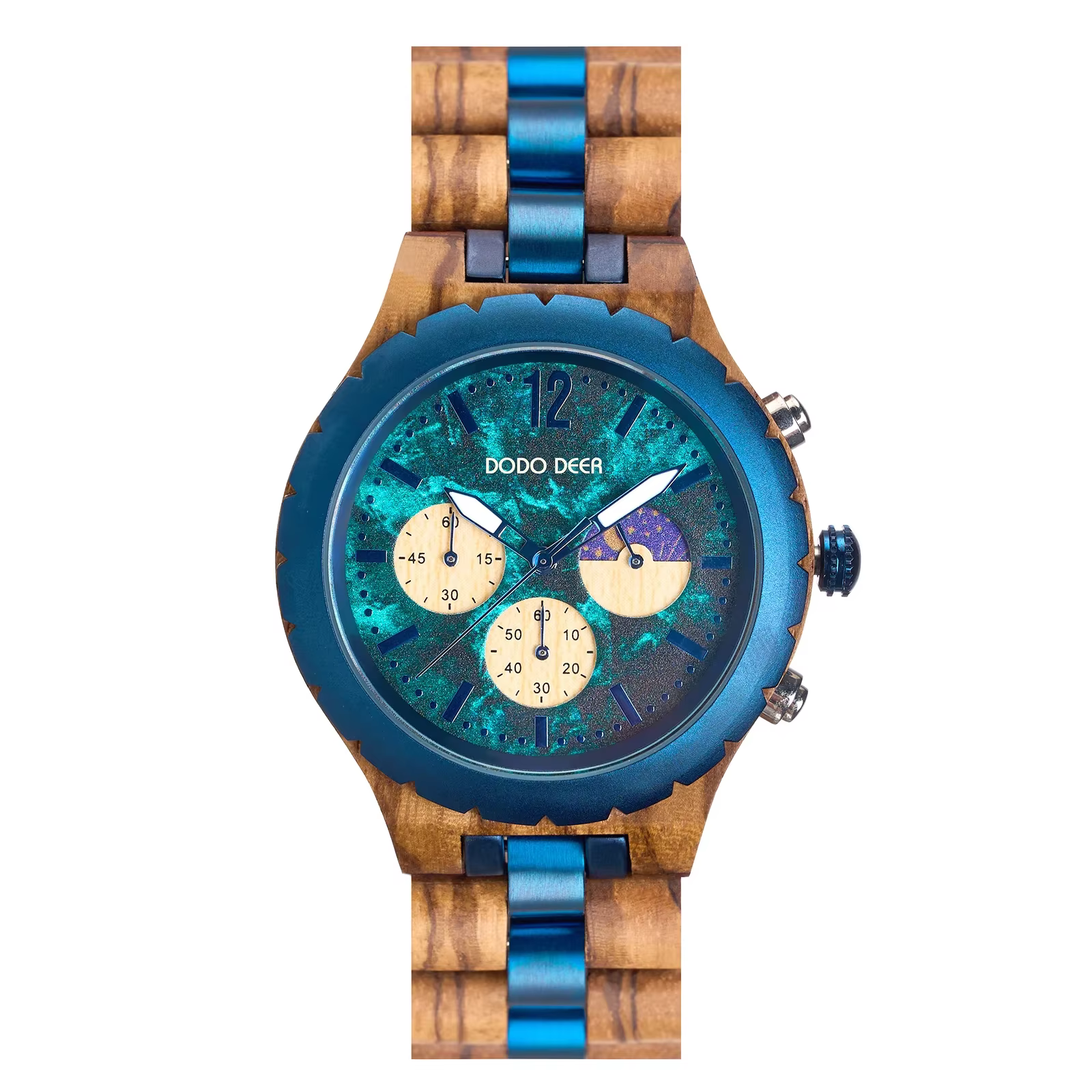 DODO DEER une montre à Quartz en bois pour hommes, luxueuse et avancée, secondes de course, personna