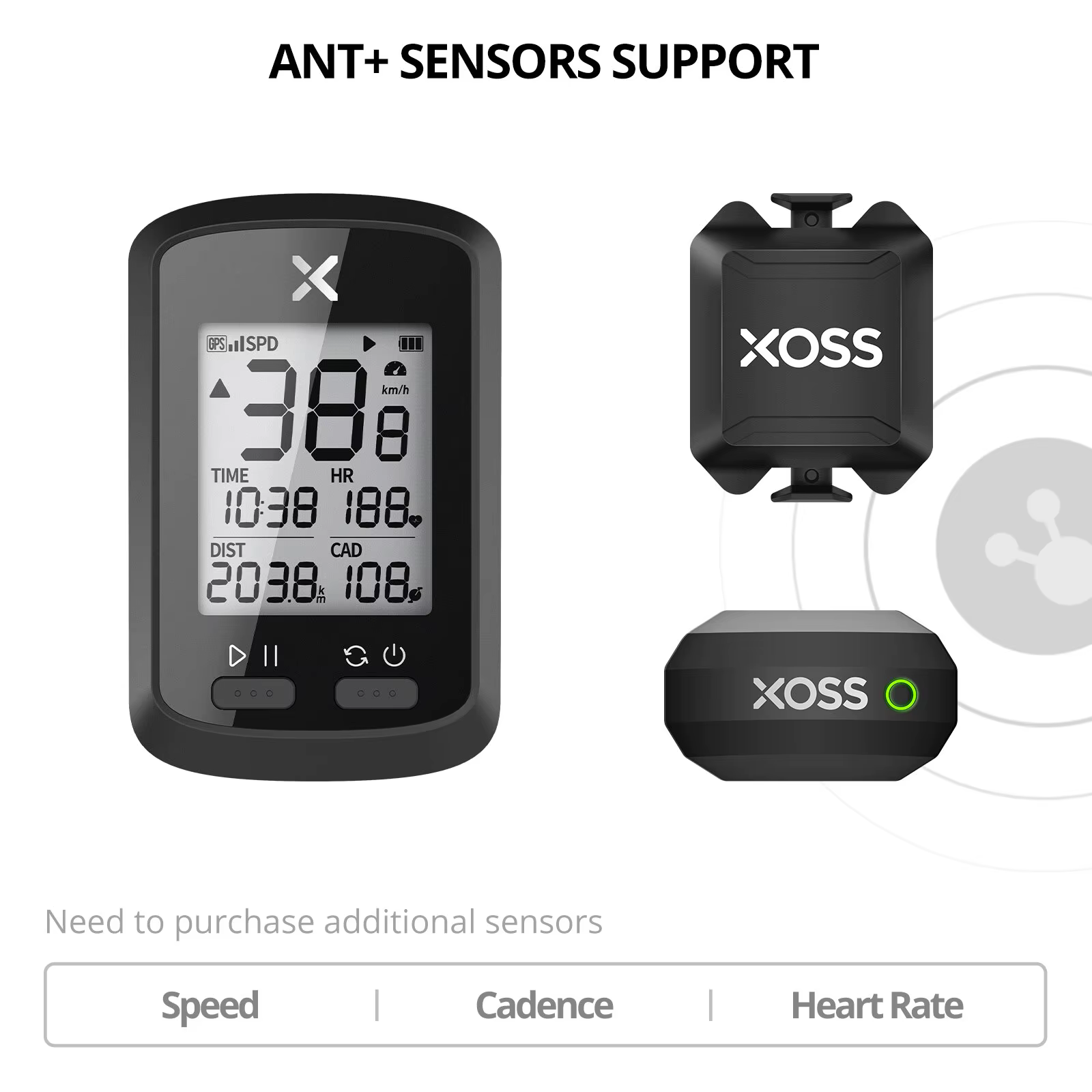 XOSS-Ordinateur de vélo G + GPS, compteur de vitesse de vélo sans fil, vélo de route VTT, étanche, B