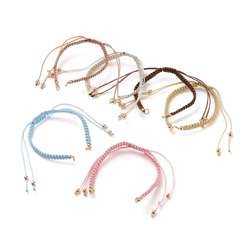 Kit de bracelets en cordon tressé en polyester réglable PandaHall, 15 pièces, multicolores, avec ann