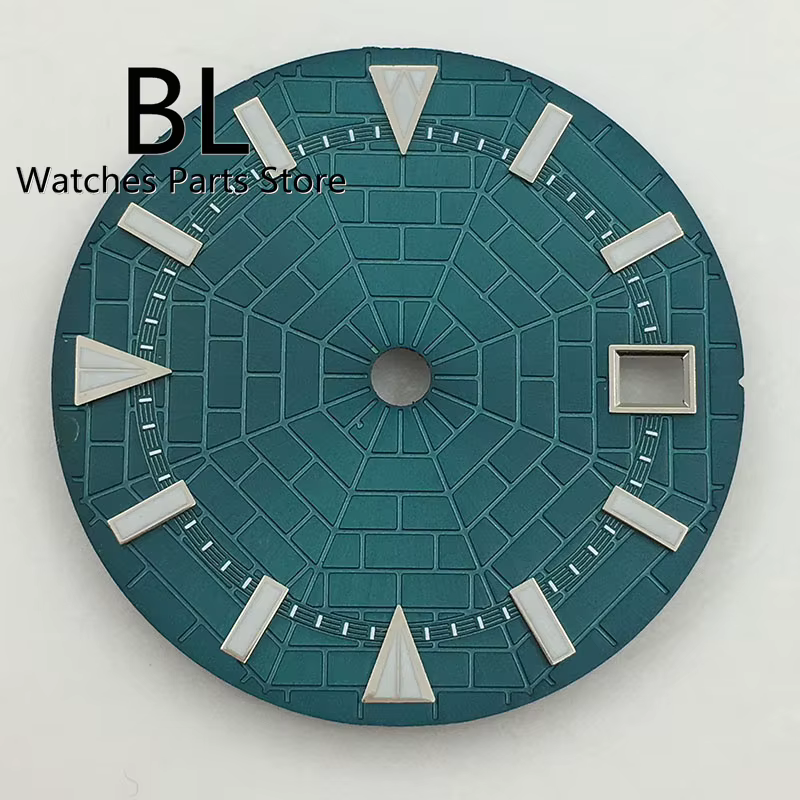 Cadran de montre bleu BL 29mm, vert, design Shoous Araneose, adapté au mouvement mécanique automatiq
