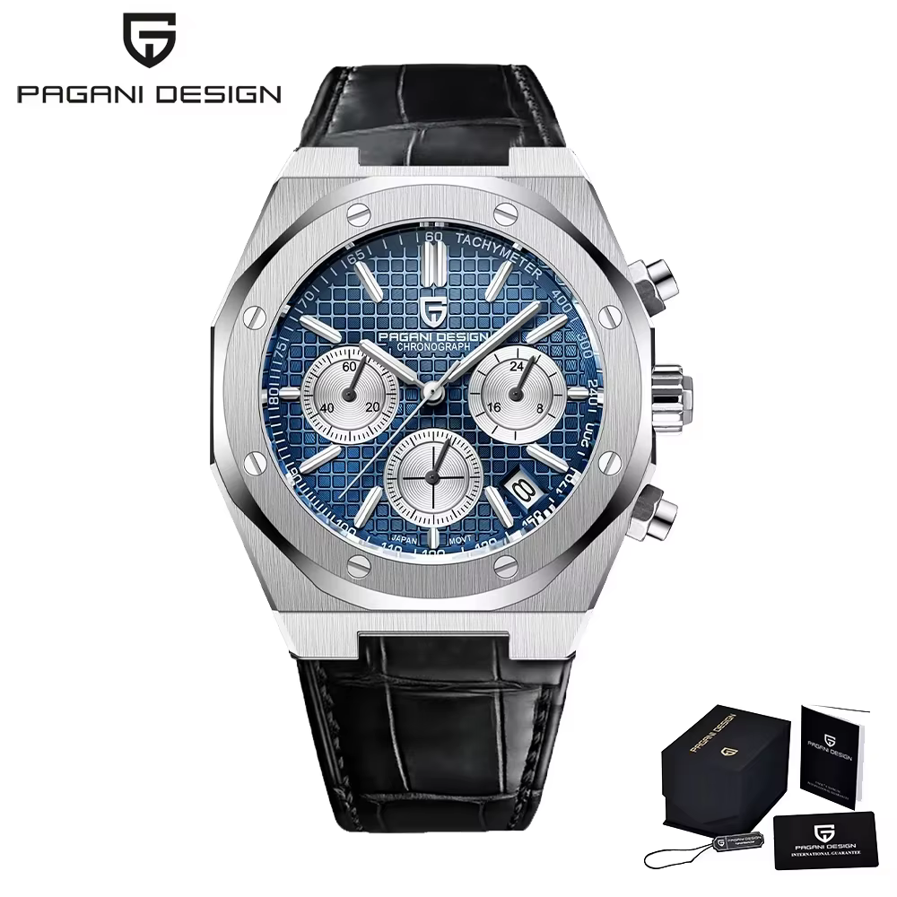 2025 PAGANI DESIGN PD1707 montres à Quartz pour hommes 40MM en acier inoxydable verre saphir étanche
