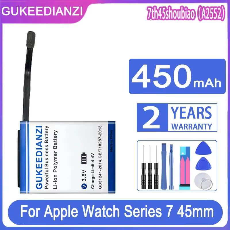 Batterie de montre à longue durée de vie pour Apple Watch pour iWatch Series 7 S7 45mm A2552 450mAh