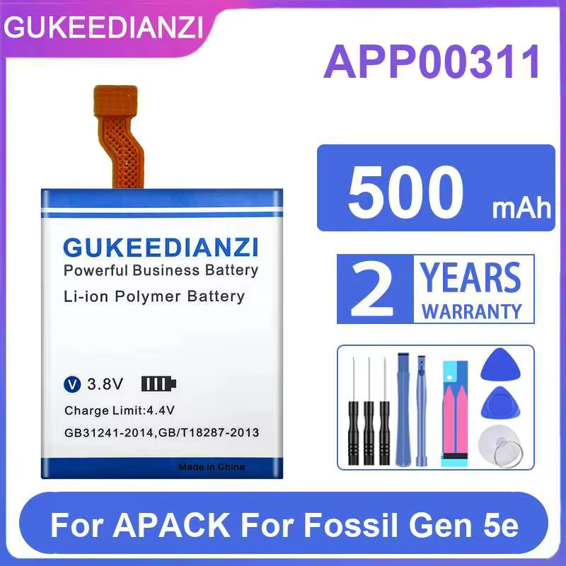 Batterie pour montre connectée 500mAh, pour Apack, pour Fossil Gen 5e, haute compatibilité, APP00311