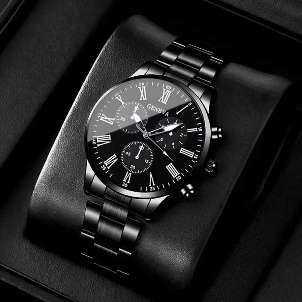 Ensemble de montres à quartz de luxe pour hommes, 2 pièces, vêtements d'affaires et décontractés, ca