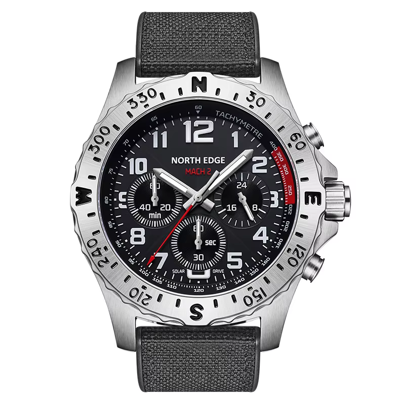 Nouvelle montre électronique sportive MACH2 en acier inoxydable, chronographe à aiguilles, charge so
