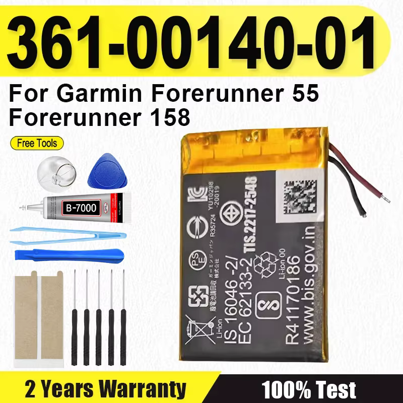 Batterie de montre flambant neuve 361-00140-01 pour Garmin Forerunner 55 / Forerunner 158 GPS, batte