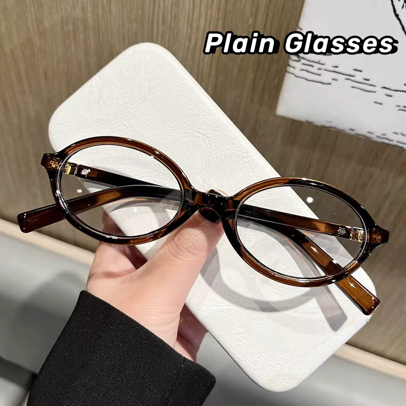 Lunettes ovales à petite monture rétro pour femmes, verres unis coréens, Anti-lumière bleue, Protect