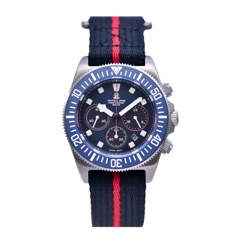 Montre à Quartz tactique grenouille FXD en titane VS75B, mouvement à énergie solaire, chronographe 2