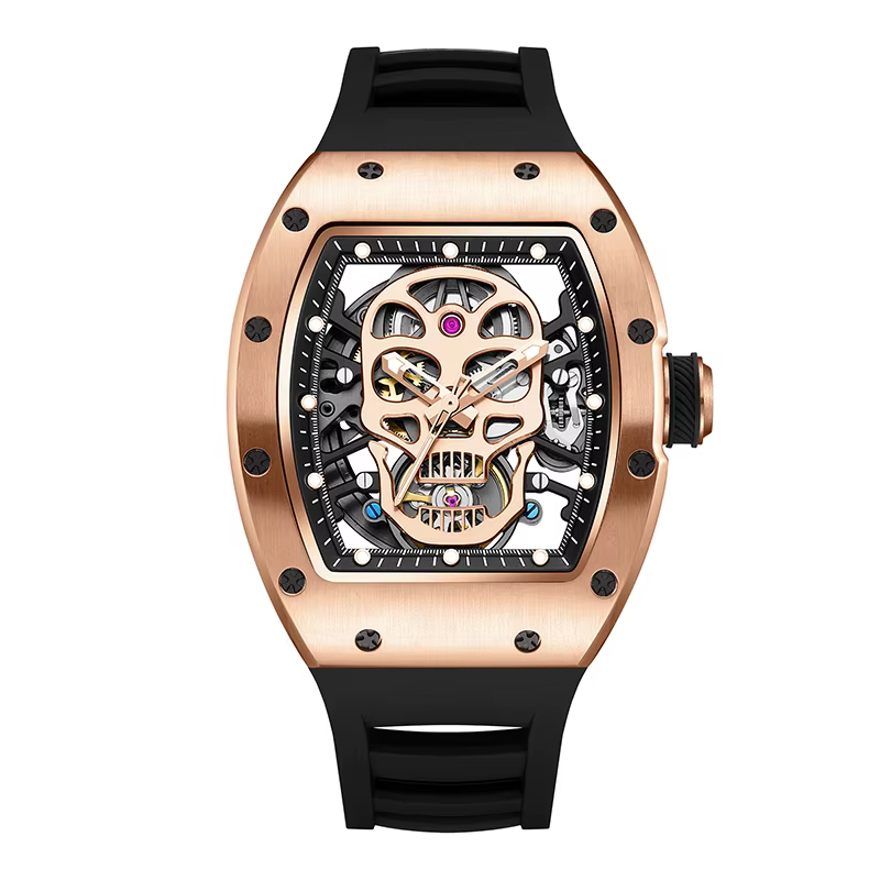 Montre mécanique de luxe pour hommes, en Fiber de carbone, cadran creux, automatique, étanche, lumin