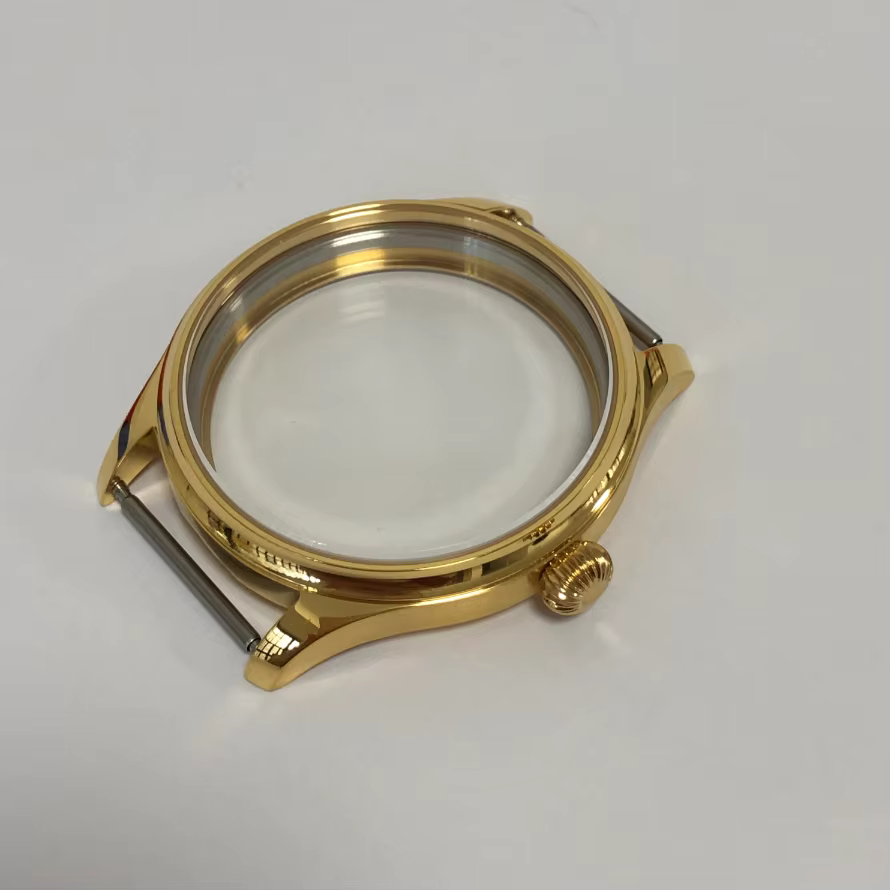 Boîtiers de montre ST3600 44mm, placage en acier inoxydable 316L de haute qualité, or 18 carats adap
