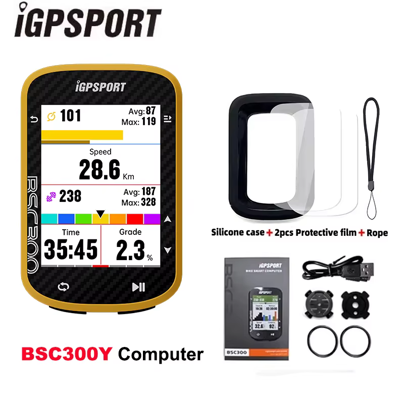 Ordinateur de vélo GPS IGPSPORT BSC300Y avec navigation GPS, capteur de vitesse et de cadence ANT+, 