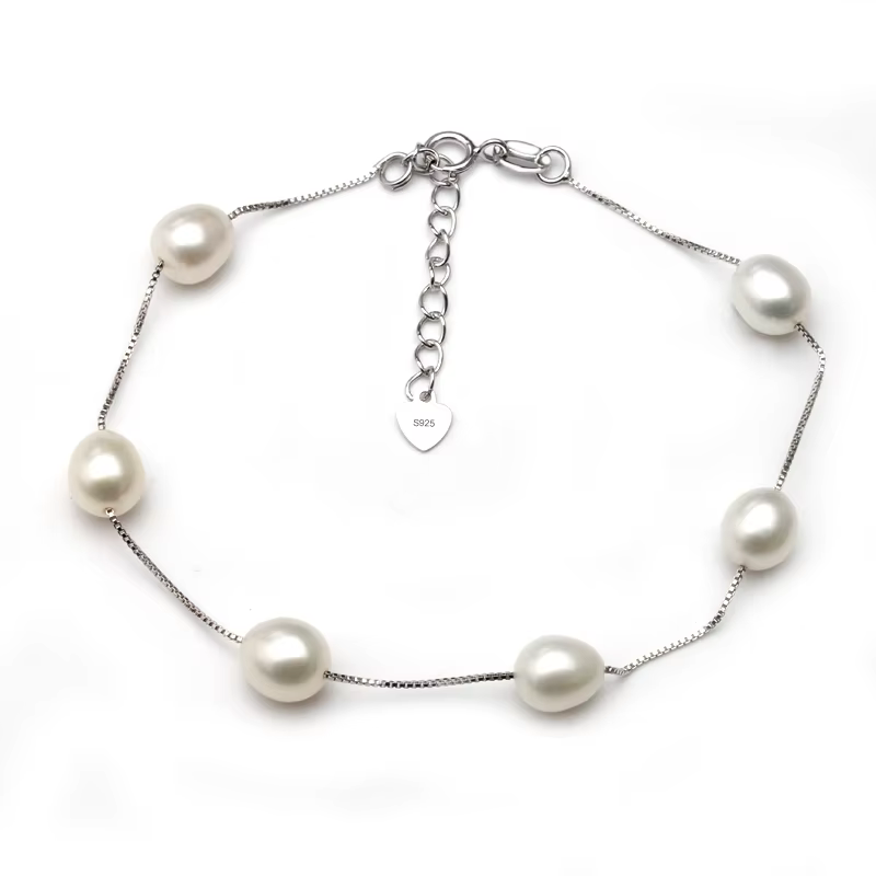 Bracelet de perles d'eau douce véritable pour femmes, Bracelet de perles naturelles de mariage en ar