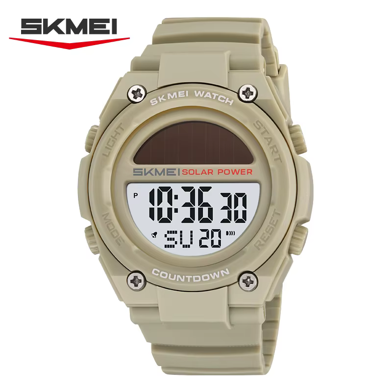 SKMEI 2712 Nouvelle Montre Digitale Sportive Électronique Solaire Étanche Chronographe Militaire Rét