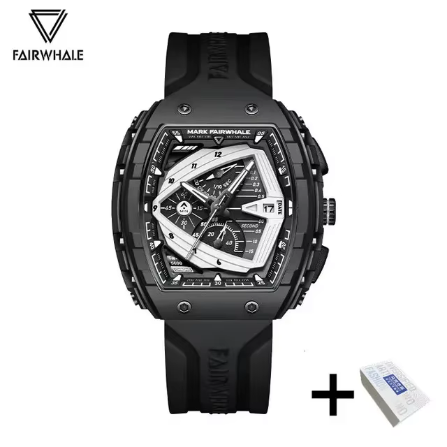Mark Fairwhale 5690 hommes multi fonctionnel étanche sport bracelet en Silicone calendrier Date mont
