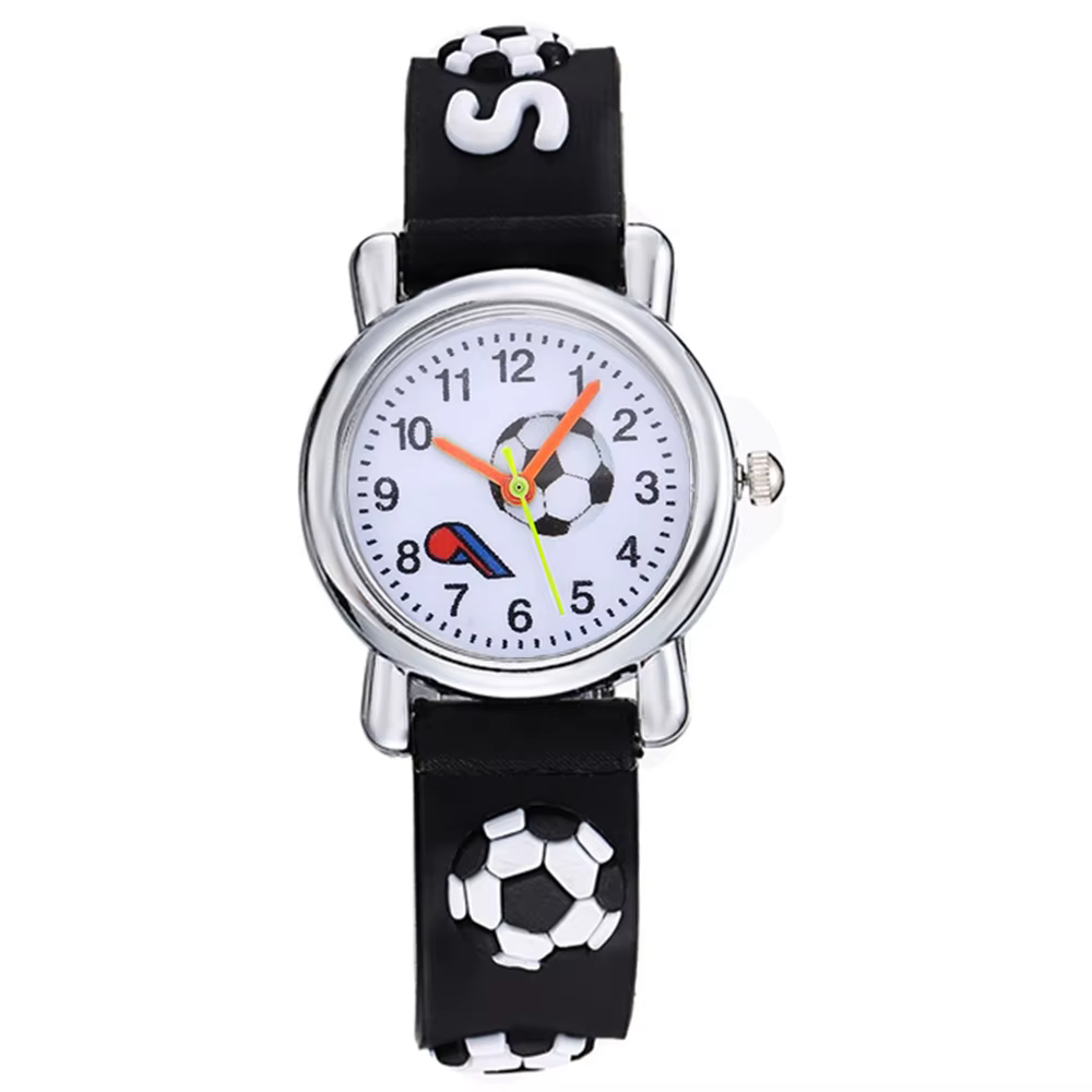 Montres de Football en Silicone pour enfants, Design Unique, Montre-bracelet à Quartz pour garçons, 