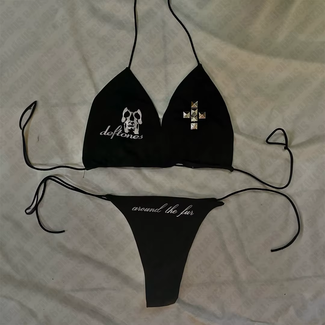 Tenues de plage pour femmes, ensemble 2 pièces pour femme, micro bikini sexy, maillot de bain fémini