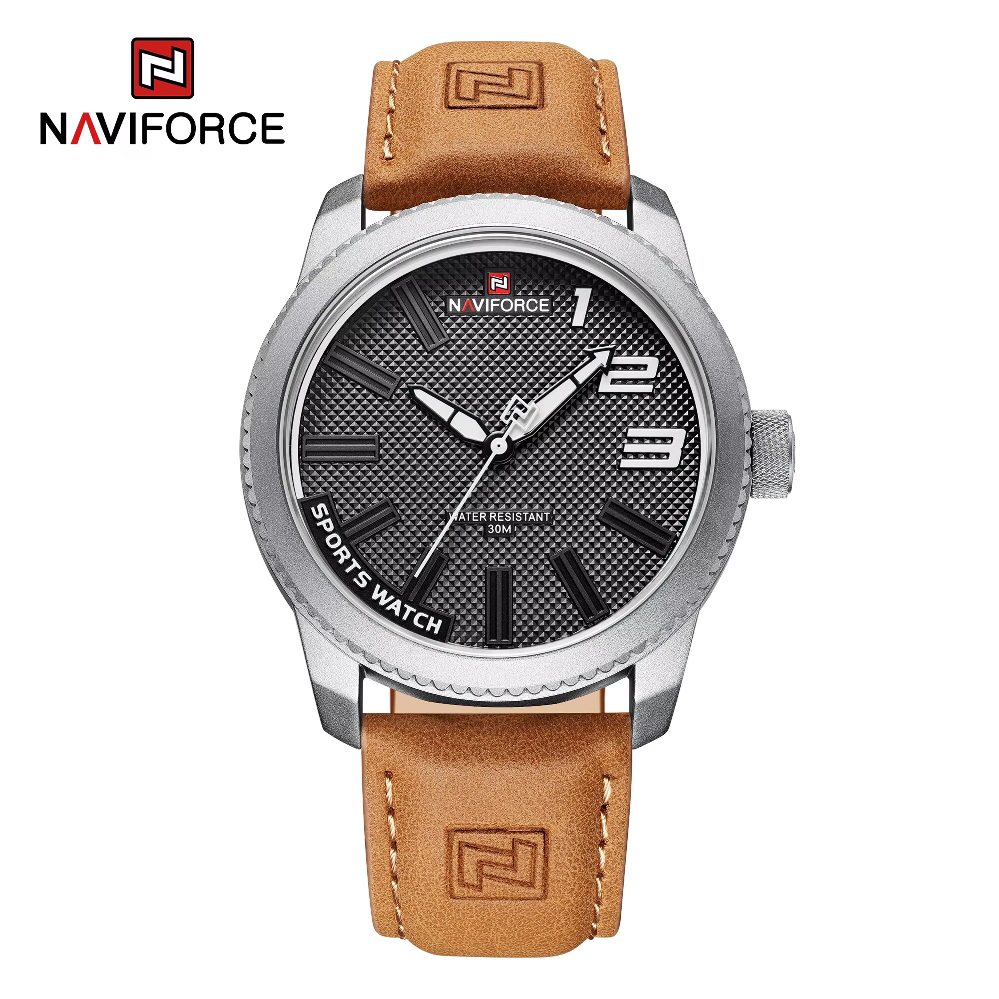 NAVIFORCE populaire homme montre-bracelet militaire sport antichoc étanche en cuir montre hommes mod