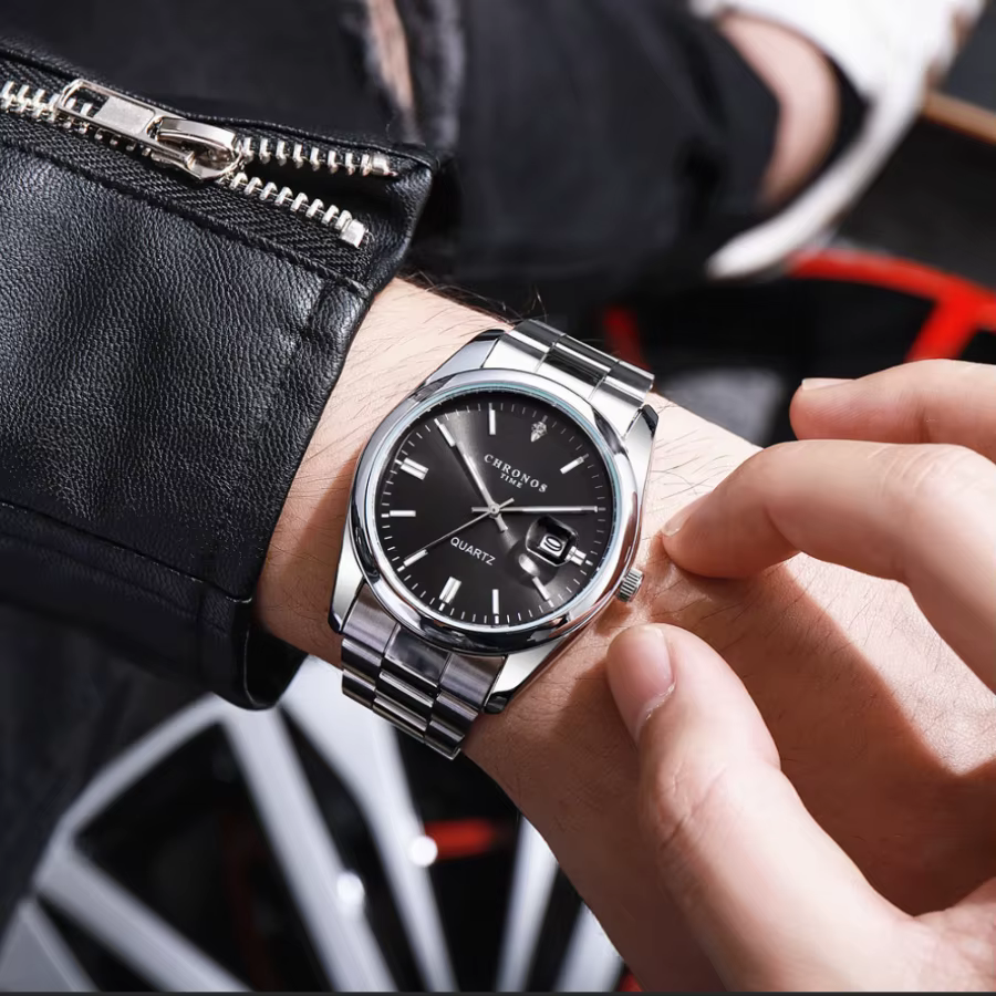 CHRONOS Top marque de luxe homme montre-bracelet étanche lumineux Date hommes montres en acier inoxy