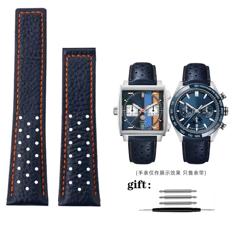 Bracelet de montre en cuir véritable 22mm, pour TAG Heuer Monaco, CAW211M 211P CAW211R 211T, bracele