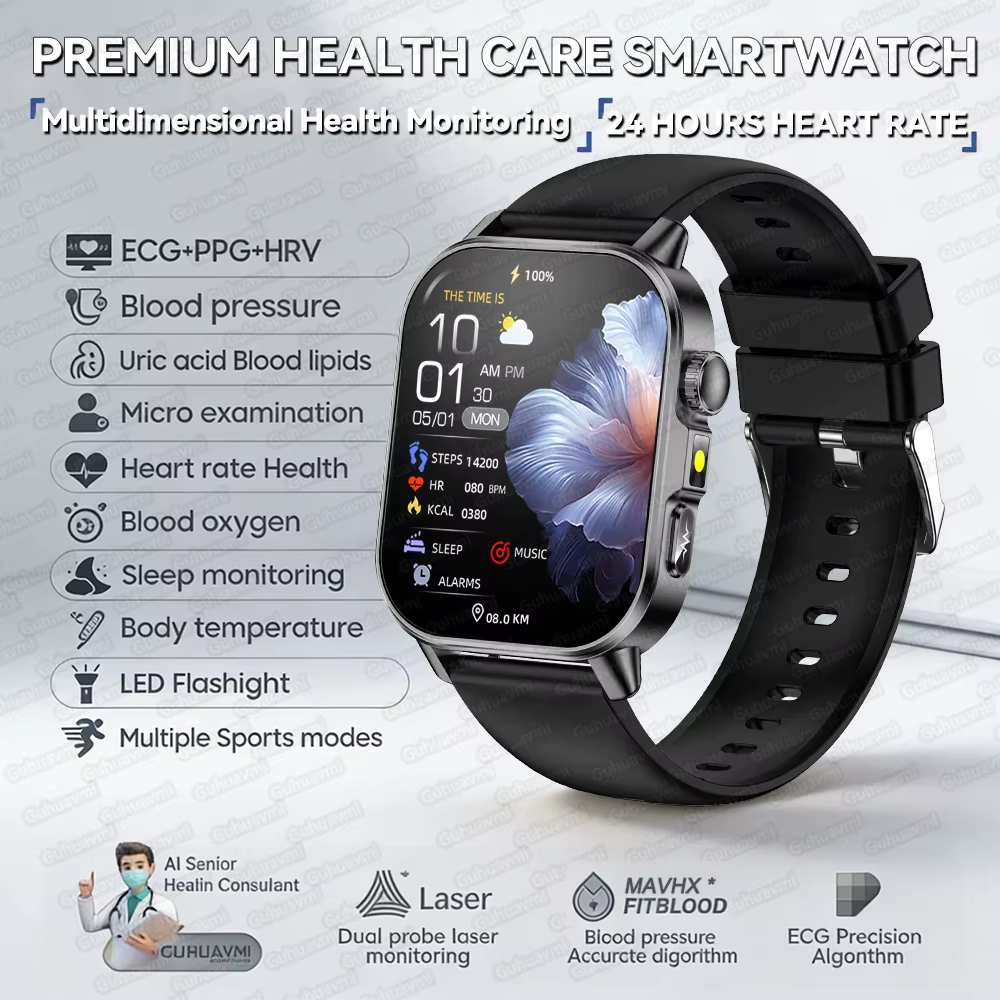 Montre connectée de santé et de mode 2026 pour femmes, écran AMOLED 2,0 pouces, ECG, examen physique