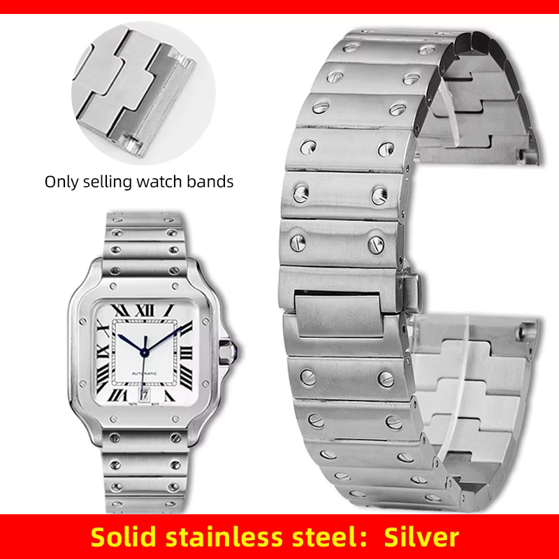 Bracelet en acier de haute qualité 316L, 21mm, pour Cartier Santos WSSA0010 WSSA0009 WSSA0018, brace