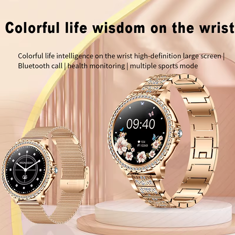 Montre intelligente à écran AMOLED pour femme, fréquence cardiaque, oxygène sanguin, bracelet pour f