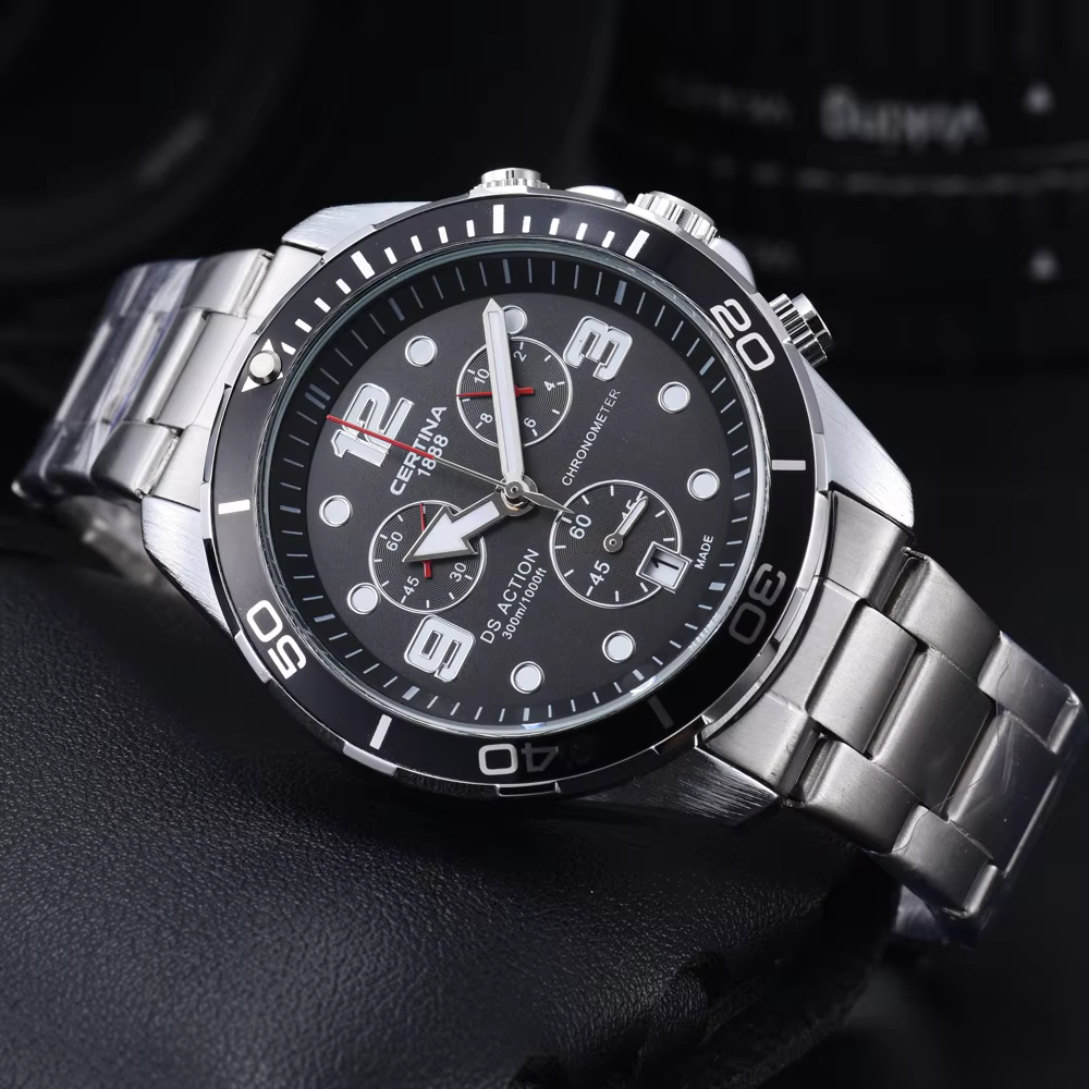 Timeless Classics AAA Certina montres de marque originales pour hommes, chronographe multifonctionne