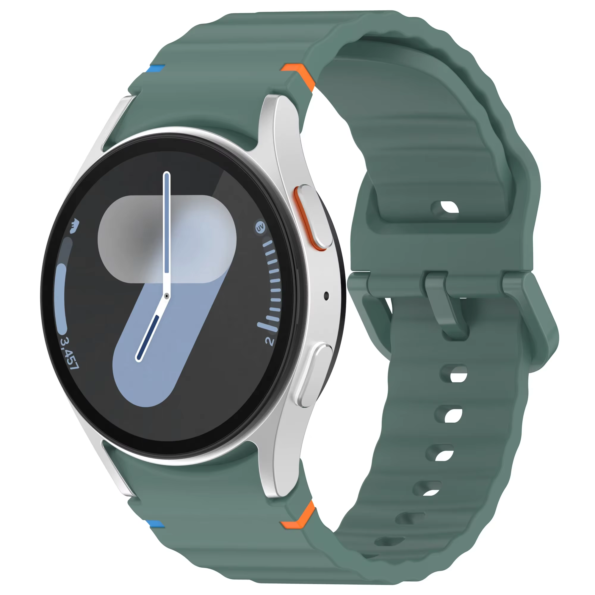 Bracelet en Silicone officiel pour Samsung Galaxy Watch 7/FE/6/5/4 44mm 40mm 5 Pro, Bracelet ondulé 