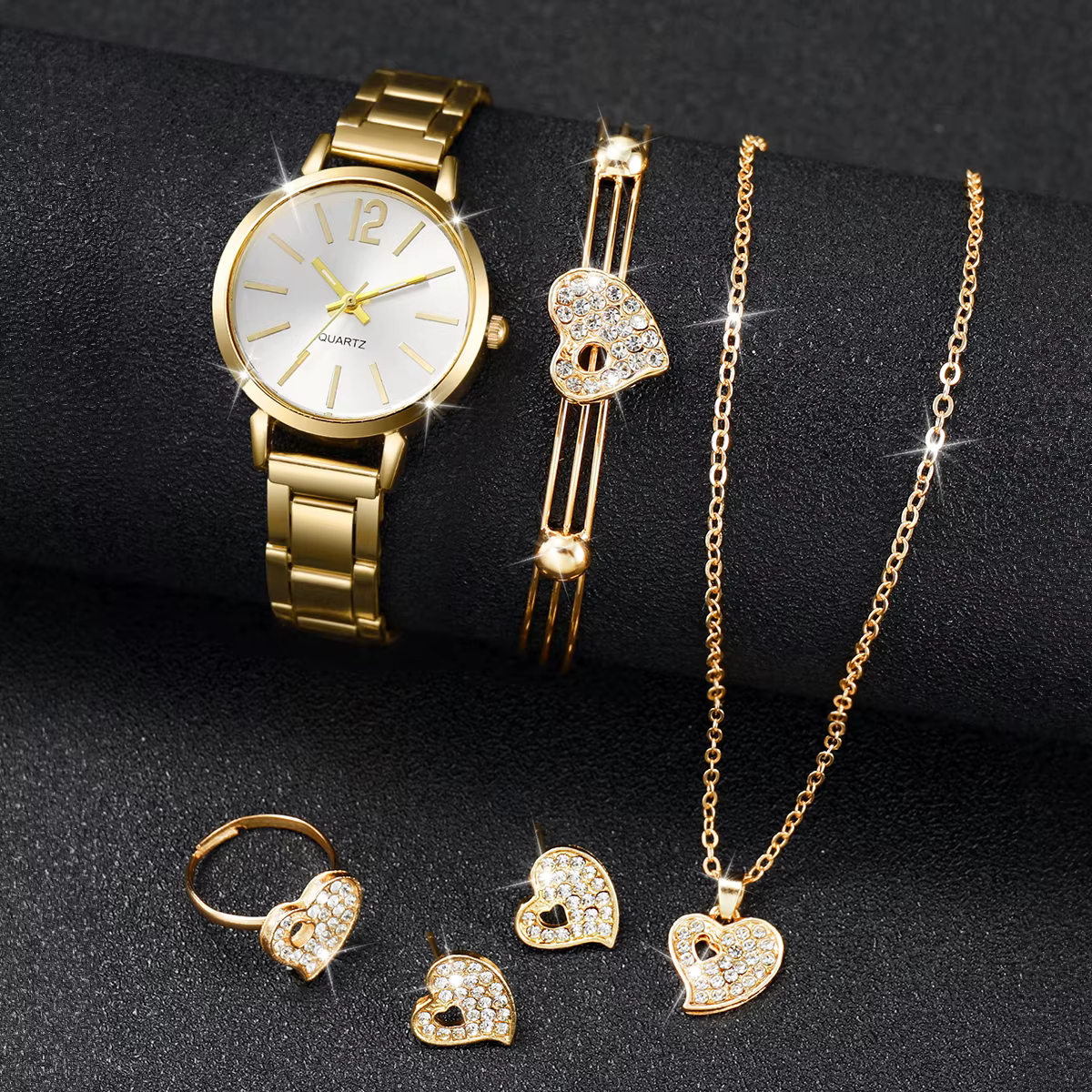 6 pièces/ensemble montre pour femme mode bracelet en acier inoxydable montres à Quartz analogiques c
