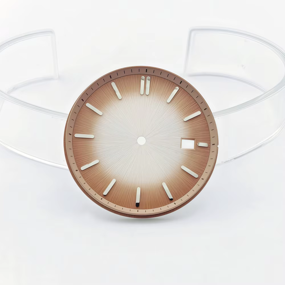 Cadran de montre 35 mm sans logo, texture radiale mate, dégradé, compatible avec les mouvements Seik