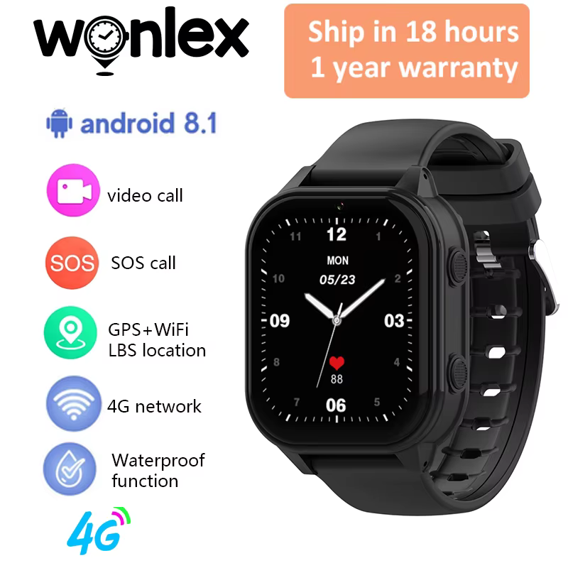 Montre connectée 4G pour enfant, SOS, GPS, WiFi, montre-bracelet, Whatsapp, KT19Pro MAX, Android 8.1